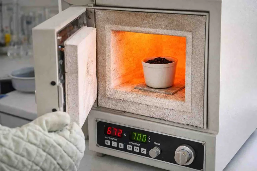 activated carbon ash testing using muffle furnace