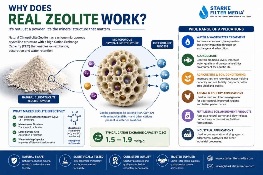Natural clinoptilolite zeolite microporous structure cation exchange and ammonia adsorption
